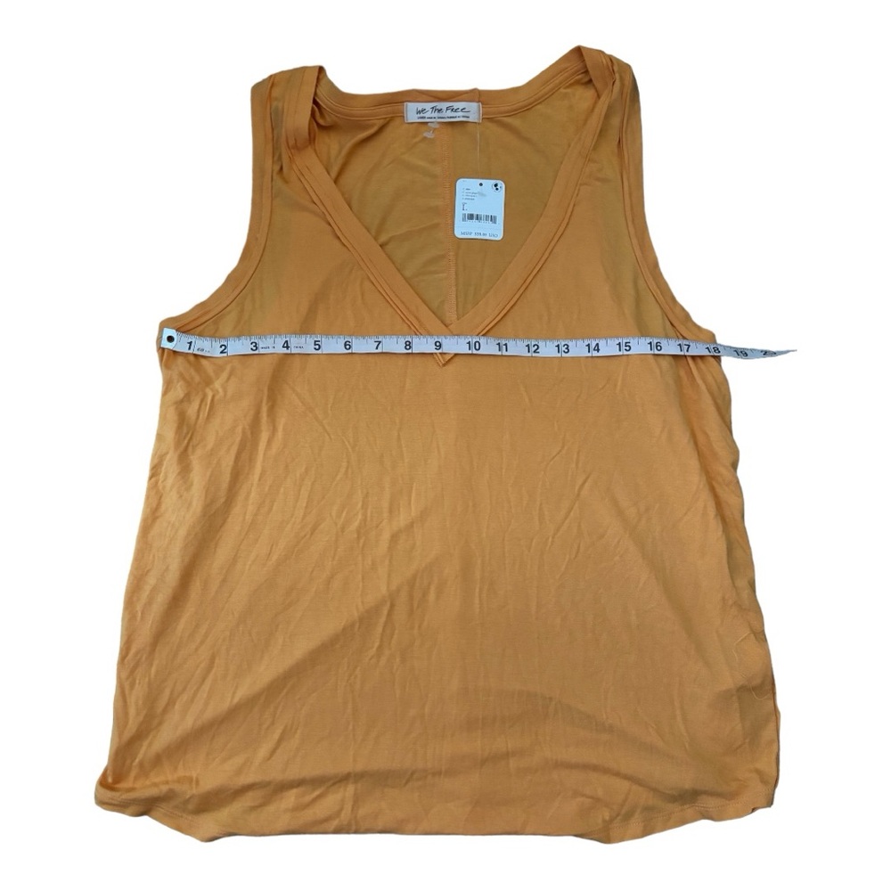 SALE🚨NWT🔶Free People We the Free Sleeveless Vneck Relaxed Fit Tank Orange Gold